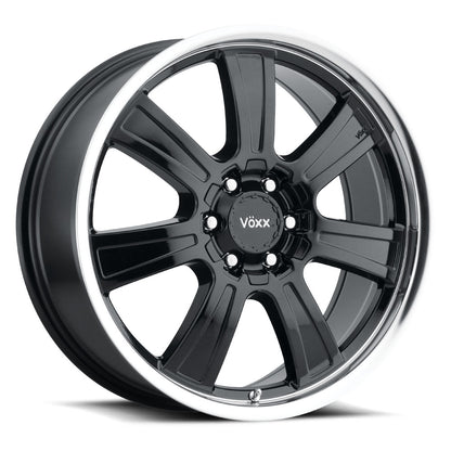 18x8.5 Voxx Turin Gloss Black Mirror Machined Lip Wheel 6x120/6x5.5 (39mm)
