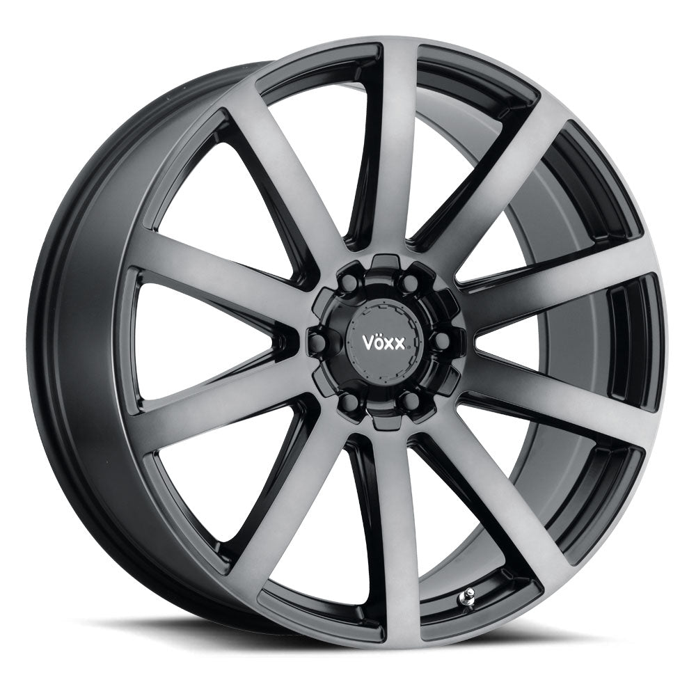 18x8 Voxx Vento Gloss Black Dark Tint Wheel 5x4.25/5x4.5 (40mm)