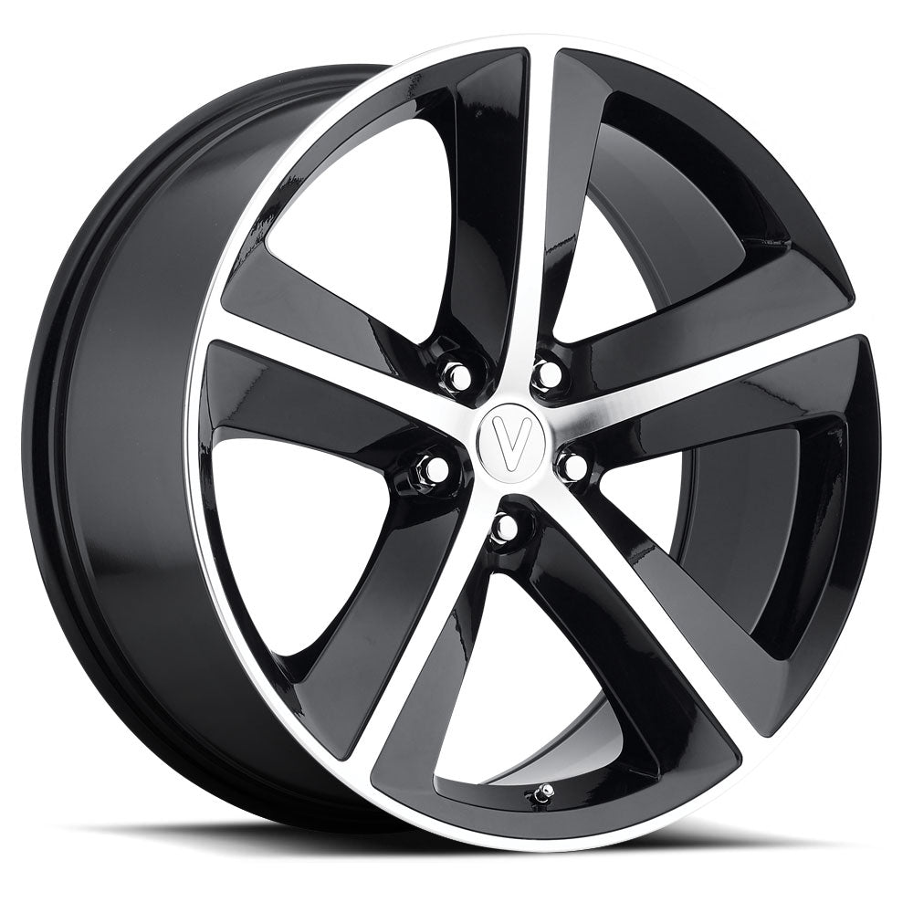 20x9 Voxx Replica Dodge Challenger Gloss Black Machined Face Wheel 5x115 (20mm)