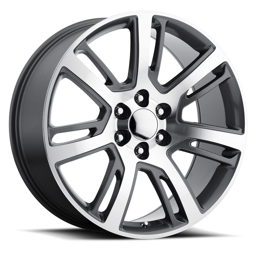 22x9 Voxx Replica Escalade Platinum Gunmetal Machined Face Wheel 6x5.5 (31mm)