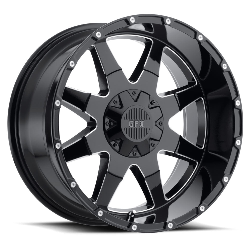 20x9 G-FX TR-12 Gloss Black Milled Wheel 8x170 (12mm)