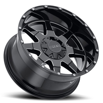20x9 G-FX TR-12 Gloss Black Milled Wheel 8x170 (12mm)
