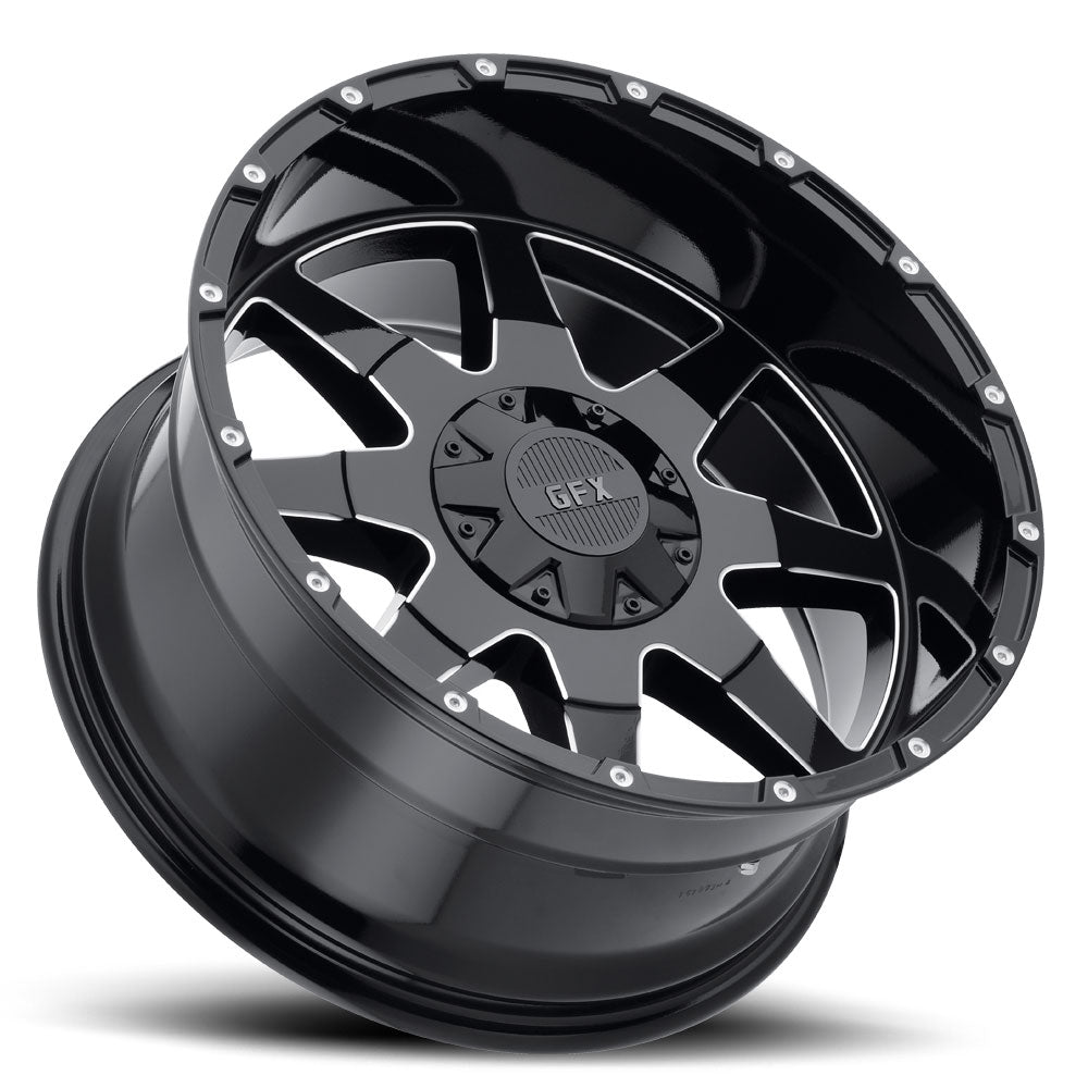20x9 G-FX TR-12 Gloss Black Milled Wheel 8x170 (12mm)
