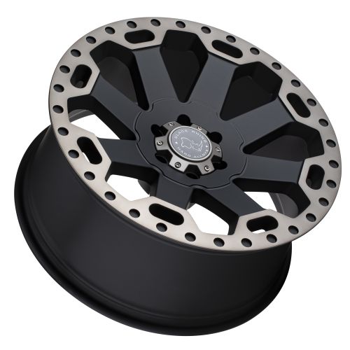 22x10 Black Rhino WARLORD MATTE BLACK W/ MACHINED DARK TINT Wheel 5x5 (-23mm)
