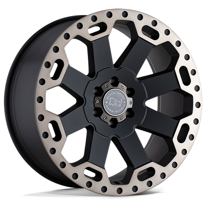 18x9 Black Rhino WARLORD MATTE BLACK W/ MACHINED DARK TINT Wheel 5x5.5 (0mm)