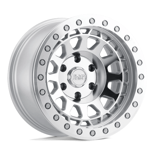 17x9 Black Rhino Primm Silver W/ Mirror Face & Machined Ring Wheel 6x135 (0mm)