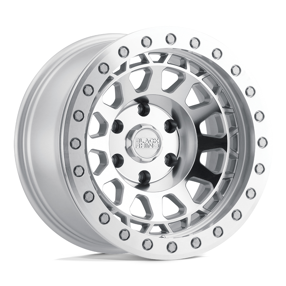 17x9 Black Rhino Primm Silver W/ Mirror Face & Machined Ring Wheel 8x180 (12mm)