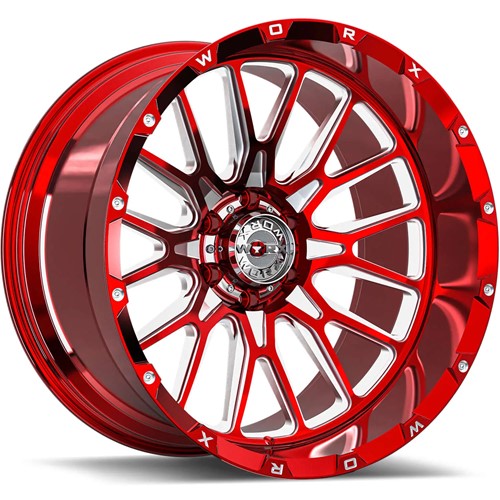 22x12 Worx Forged WF818RT Polished & Red Tint Wheel 6x5.5 (-44mm)